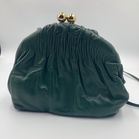 Vintage ETRA Hunter Green small shoulder/crossbody purse, all leather, Very chic - Picture 9 of 9